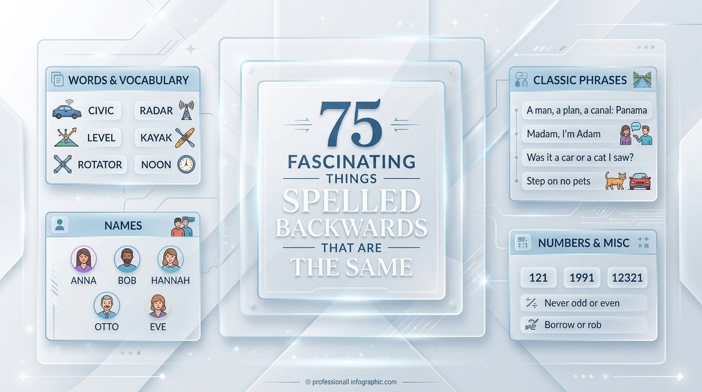 75 Fascinating Things Spelled Backwards That Are the Same