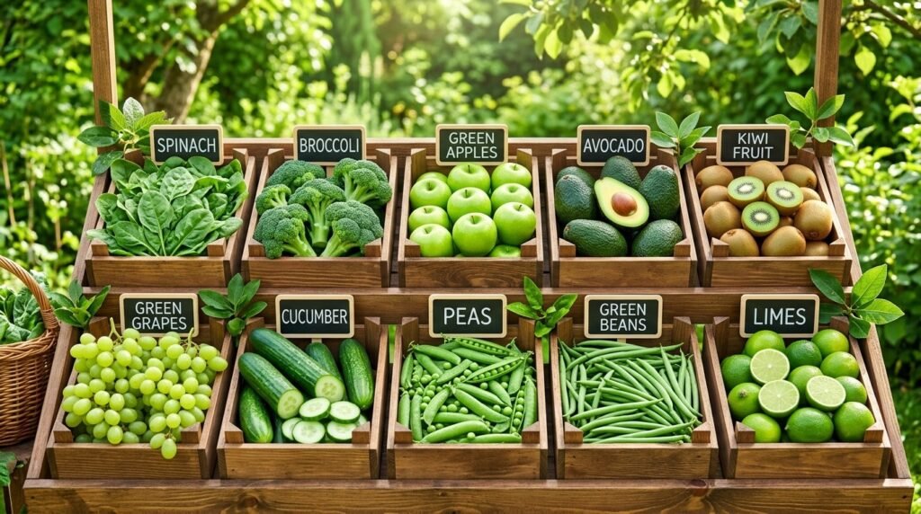 Food Examples: Naturally Green Fruits and Vegetables