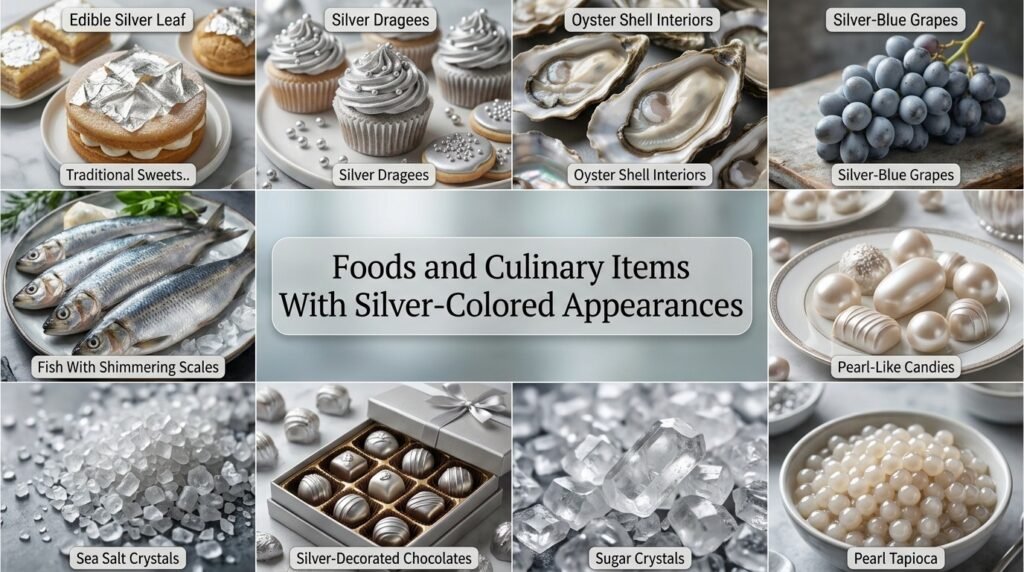 Food Examples That Appear Silver or Metallic