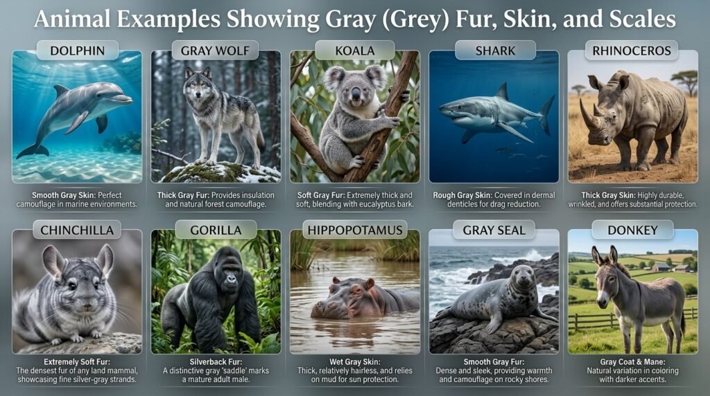 Animals With Gray (Grey) Coloring