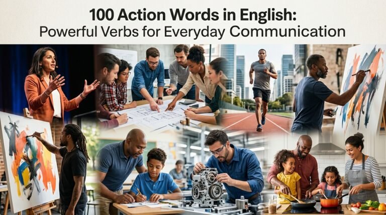 100 Action Words in English: Powerful Verbs for Everyday Communication
