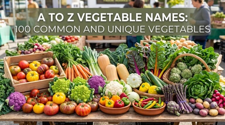 A to Z Vegetable Names: 100 Common and Unique Vegetables