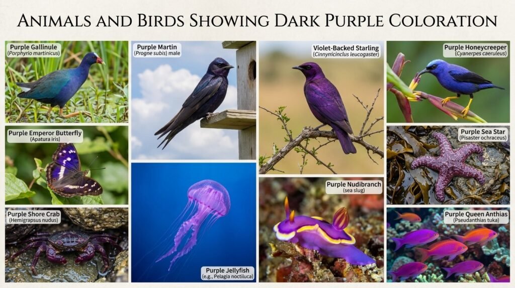 Animals and Birds That Display Dark Purple