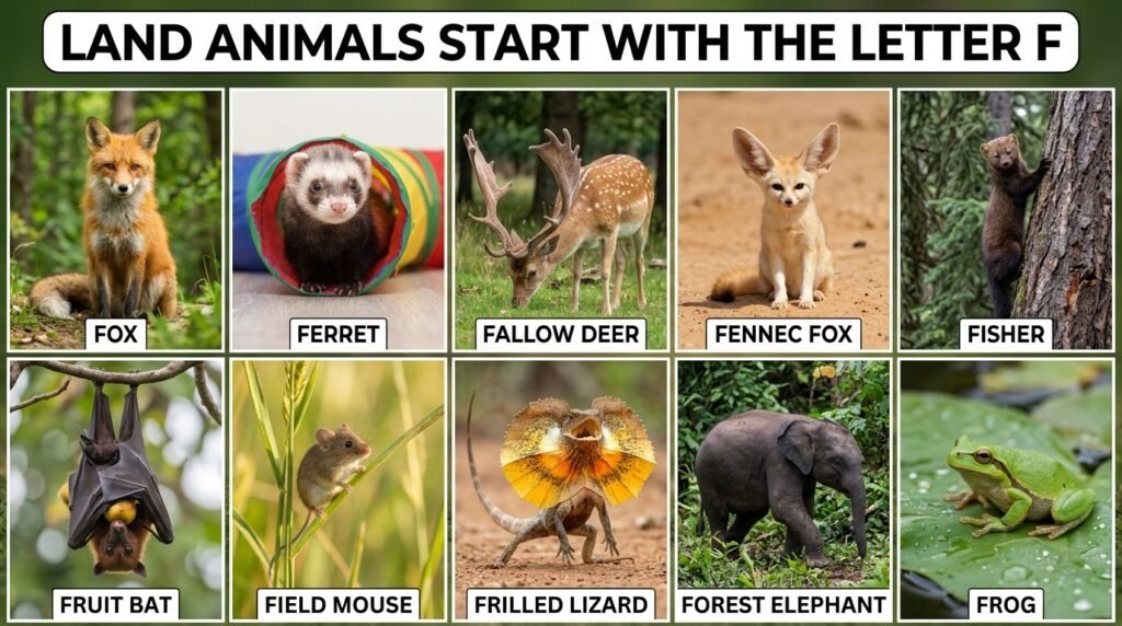 Land Animals Start With the Letter F