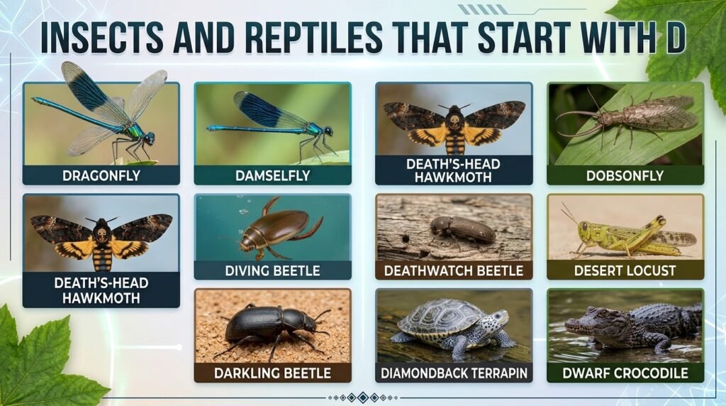 Insects and Reptiles That Start With D