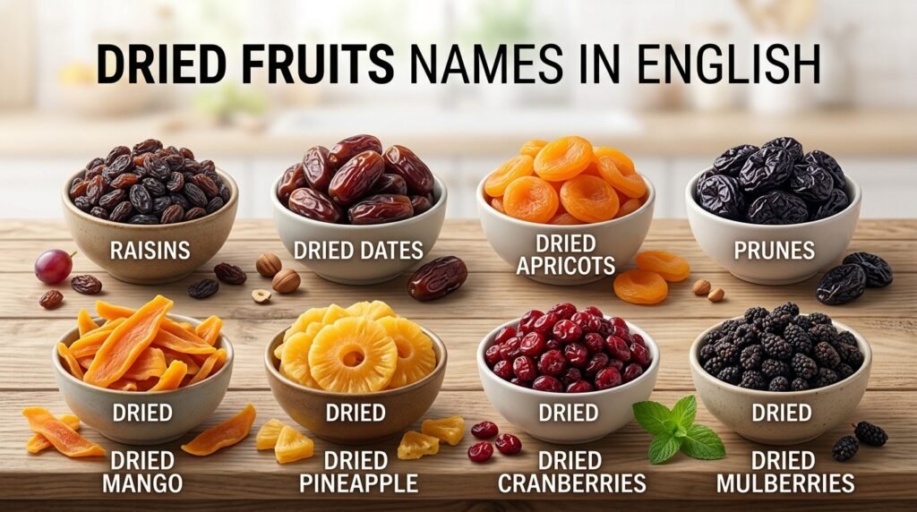 Dried Fruits Names in English