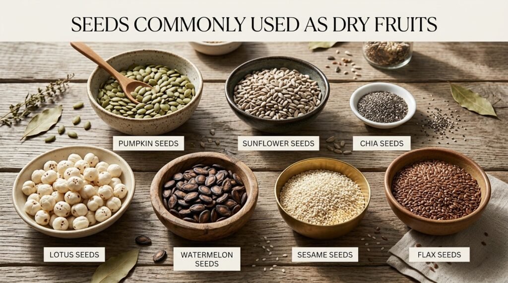 Seeds Commonly Used as Dry Fruits