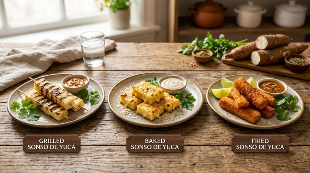 Grilled vs. Baked vs. Fried Sonso de Yuca