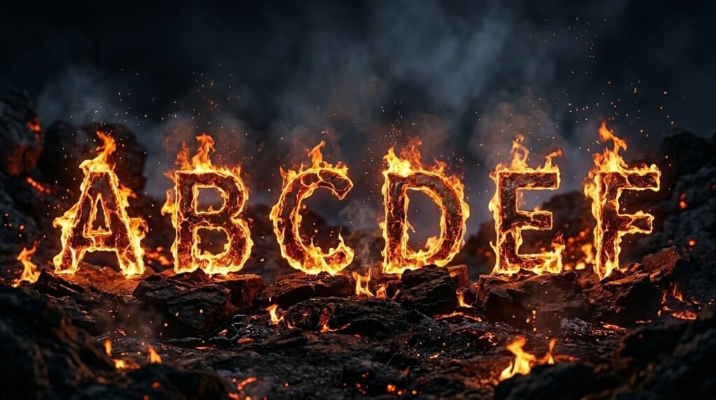 Fire Alphabet A to F