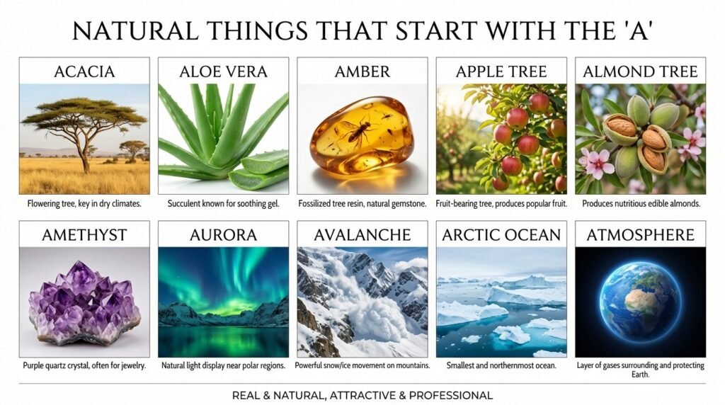 Natural Things That Start With the A