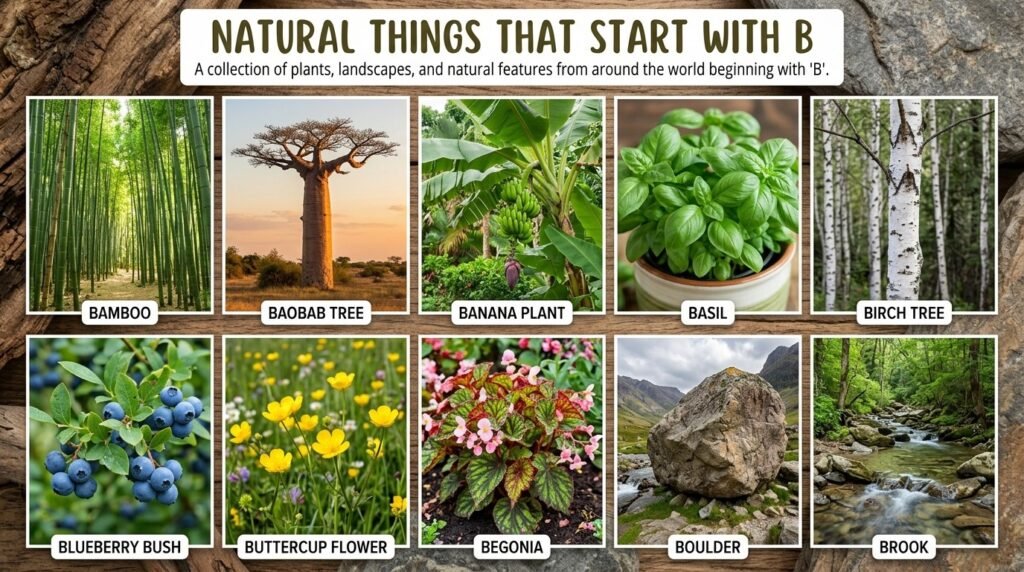 Natural Things That Start With B