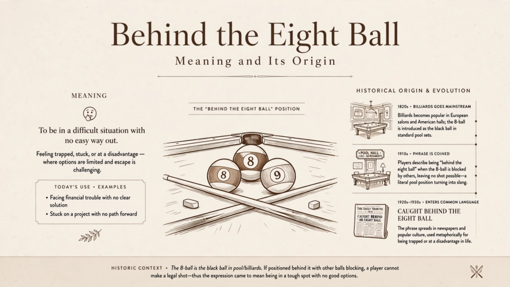 Behind the Eight Ball Meaning and Its Origin