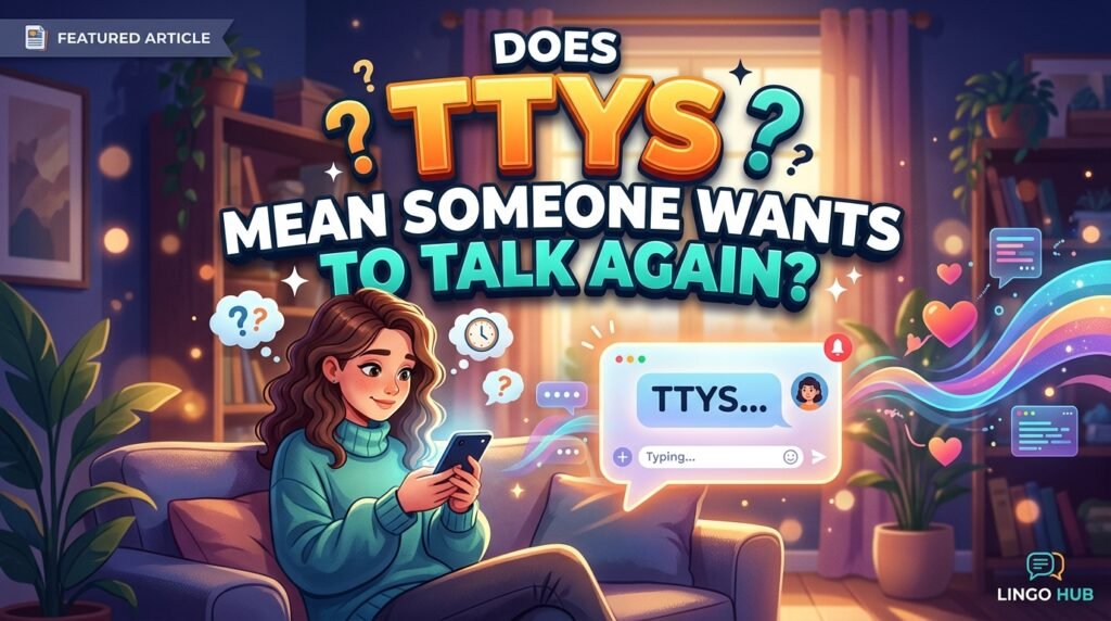 Does TTYS Mean Someone Wants to Talk Again?